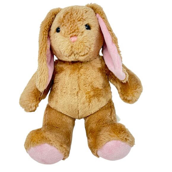 Build A Bear Workshop Golden Brown Pink Floppy Ears Bunny Rabbit  Plush 14 Inch - Picture 1 of 9